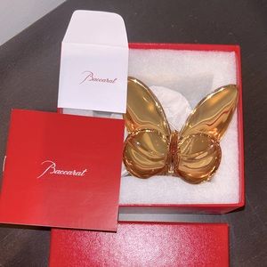 Baccarat papillon Porte-bonheur gilded butterfly baccarat gold lucky butterfly